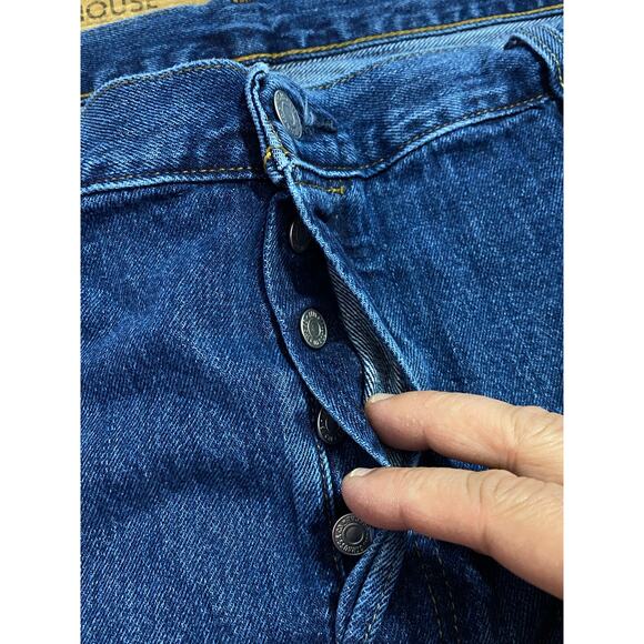 Levi's Premium 501 Original Fit Jeans Mens 46x32 Blue Straight Medium Wash Denim - Picture 6 of 11